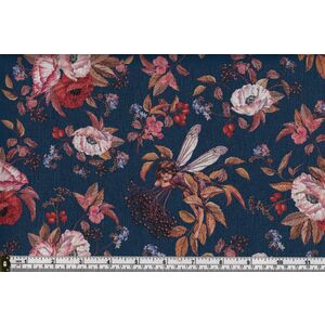 Michael Miller Fabric Elderberry Flower Fairies Navy DDC8060-NAVY