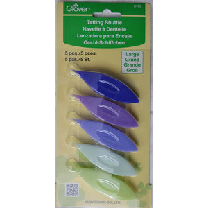 Clover Large Tatting Shuttles, Curved Point Pick Up Picots With Ease, Pack of 5, 75mm