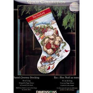 SANTA&#39;S JOURNEY STOCKING Counted Cross Stitch Kit 40.6cm Long, 8752