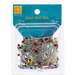 Glass Head Pins, 30mm, 150 piece pack, by EZ Quilting (881426A)