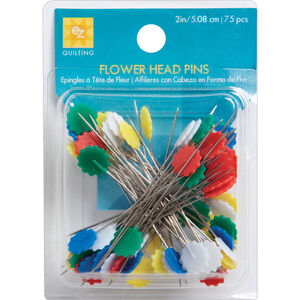 Flower Head Pins, Size 32, 5.08mm (2&quot;) 75pcs pack, by EZ Quilting (881428A)