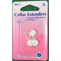 Collar Extenders, Increases Collars One Half Size Larger, 3 Pack, Hemline