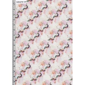 Rainbow Unicorns, Unicorns on Whispy Clouds Cream 112cm Wide Cotton Fabric
