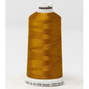 Madeira Classic Rayon 40, #1025 MILITARY GOLD 1000m Embroidery Thread