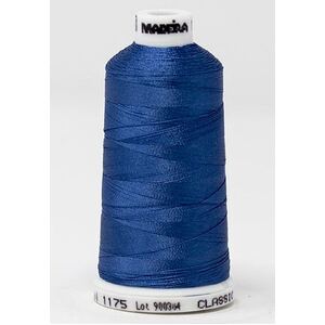 Madeira Classic Rayon 40, #1175 DARK FEDERAL BLUE 1000m Embroidery Thread