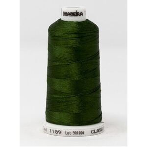 Madeira Classic Rayon 40, #1189 MOSS GREEN 1000m Embroidery Thread