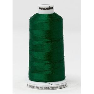 Madeira Classic Rayon 40, #1250 CHRISTMAS GREEN 1000m Embroidery Thread