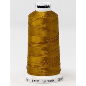 Madeira Classic Rayon 40, #1491 BRASS 1000m Embroidery Thread