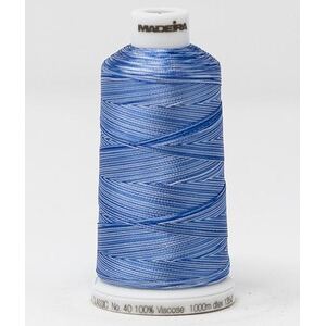 Madeira Classic Rayon 40, #2016 LIGHT BLUE OMBRE 1000m Variegated Embroidery Thread