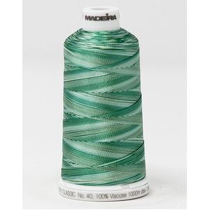 Madeira Classic Rayon 40, #2039 GREEN OMBRE 1000m Variegated Embroidery Thread