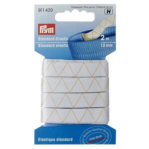 White Standard Elastic 12mm x 2m by Prym