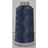 #1506 DEEP STEEL BLUE 1000m Madeira Polyneon 40 Embroidery Thread