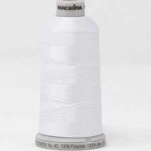 #1801 SUPER WHITE 1000m Madeira Polyneon 40 Embroidery Thread