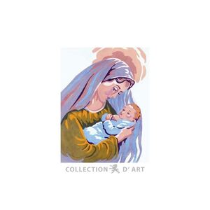 Mary &amp; Baby Jesus Tapestry Design Printed On Canvas #3219