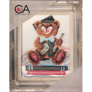 Collection D' Art Tapestry Kit, GRADUATE TEDDY BEAR, 14cm x 18cm