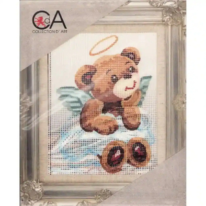 Collection D' Art Tapestry Kit, ANGEL TEDDY BEAR, 14cm x 18cm (#3.179K)