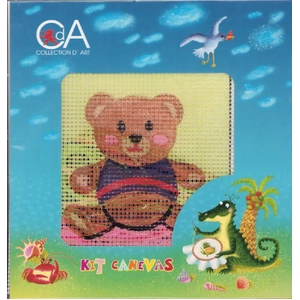 Collection D' Art Tapestry Kit, TEDDY BEAR SIT, 15cm x 15cm