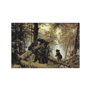 MORNING IN PINY WOOD, Counted Cross Stitch Kit, 36cm x 26cm on 10ct Evenweave Fabric