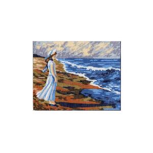 Lady By Sea Tapestry Design Printed On Canvas #S1418.06