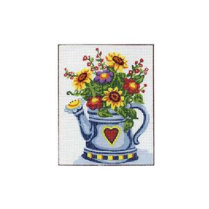 Flower Pot Tapestry Design Printed On Canvas #S1418.11