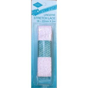 Top Stretch WHITE Lingerie Stretch Lace 18-22mm x 2m pre-cut