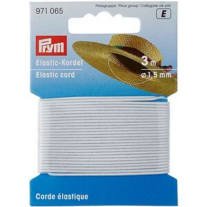 Prym Elastic Cord, 1.5mm, White, 3m (Hat Elastic)