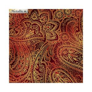 Radiant Paisley Metallic Red, 112cm Wide Cotton Fabric
