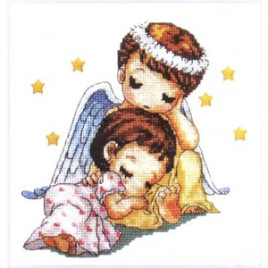 GUARDIAN ANGEL, Counted Cross Stitch Kit, 28cm x 36cm