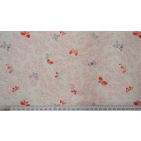 Cotton Fabric Per Metre, 110cm Wide, 9794.01 Butterflies PINK