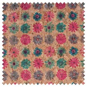 CORK Fabric, 18&quot; x 15&quot; Prepack, For Bags, Purses, Symetrical Flowers #1007