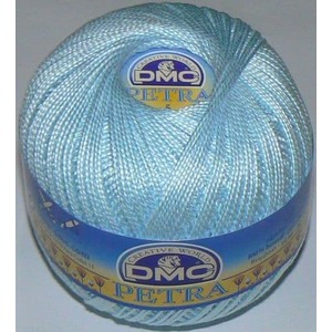 DMC PETRA Thread Size 3 #5145 ICE BLUE Crochet & Knitting Cotton 100g Ball