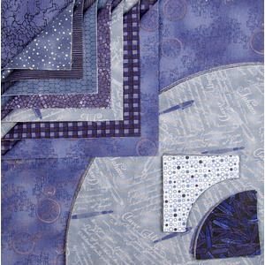 Blue Hues - Drunkards Path 12&quot; Pre-Cuts by Matilda&#39;s Own, Quilt Kit