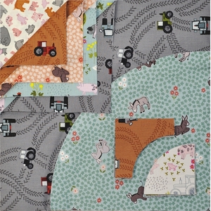 Back To The Farm - Drunkards Path 12&quot; Pre-Cuts by Matilda&#39;s Own, Quilt Kit