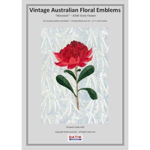 WARRATAH Vintage Australian Floral Emblems Applique Kit