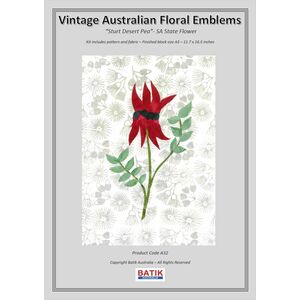 STURT DESERT PEA Vintage Australian Floral Emblems Applique Kit A32