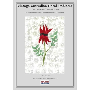 STURT DESERT PEA Vintage Australian Floral Emblems Applique Kit A32