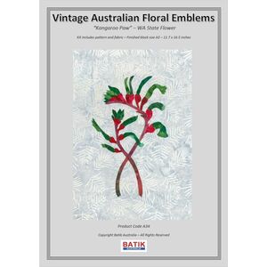 KANGAROO PAW Vintage Australian Floral Emblems Applique Kit A34