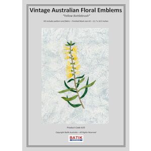 YELLOW BOTTLEBRUSH Vintage Australian Floral Emblems Applique Kit A35
