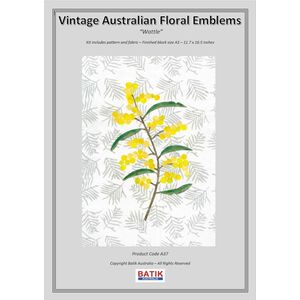 WATTLE Vintage Australian Floral Emblems Applique Kit A37