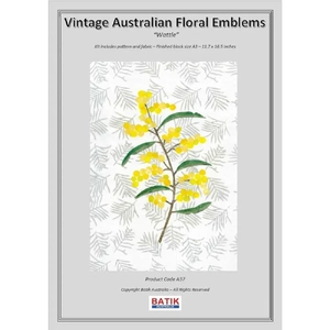 WATTLE Vintage Australian Floral Emblems Applique Kit A37