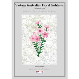GERALDTON WAX Vintage Australian Floral Emblems Applique Kit A39