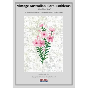 GERALDTON WAX Vintage Australian Floral Emblems Applique Kit A39