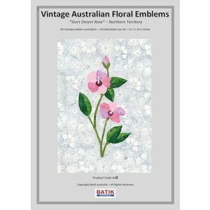 STURT DESERT ROSE Vintage Australian Floral Emblems Applique Kit A42