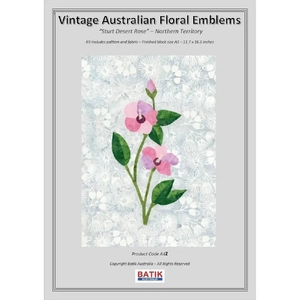 STURT DESERT ROSE Vintage Australian Floral Emblems Applique Kit A42