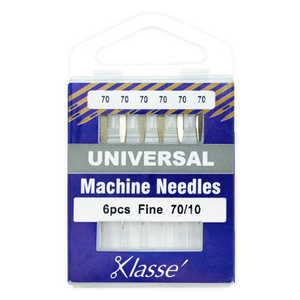 Klasse Sewing Machine Needles, UNIVERSAL Size 70/10, Pack of 6 Needles