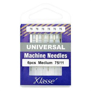 Klasse Sewing Machine Needles, UNIVERSAL Size 75/11, Pack of 6 Needles