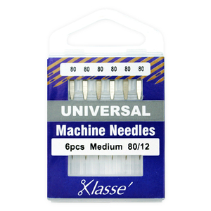 Klasse Sewing Machine Needles, UNIVERSAL Size 80/12, Pack of 6 Needles