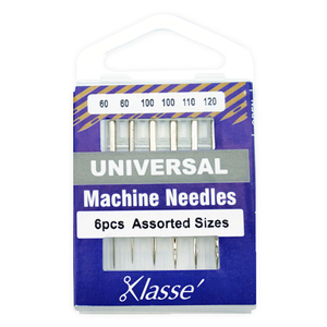 Klasse Sewing Machine Needles, UNIVERSAL Assorted, Pack of 6 Needles