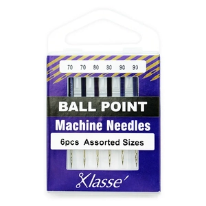 Klasse BALL POINT Assorted Mix Sewing Machine Needles (70; 80; 90), Pack of 5 Needles