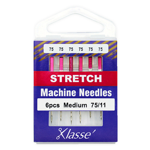 Klasse Sewing Machine Needles, STRETCH Size 75/11, Pack of 6 Needles